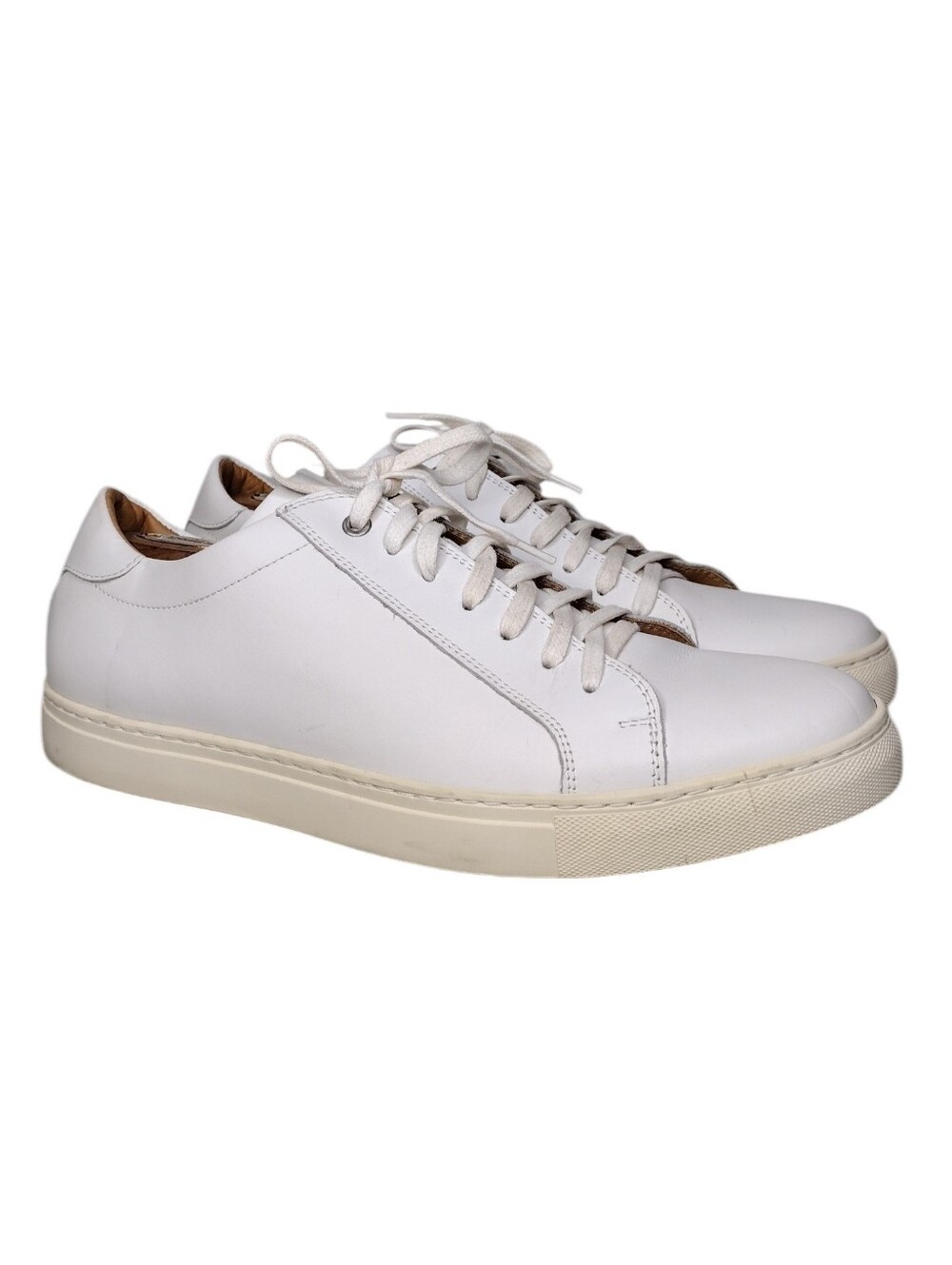 Suitsupply White Leather Low-Top Lace-Up Sneakers Sz 11